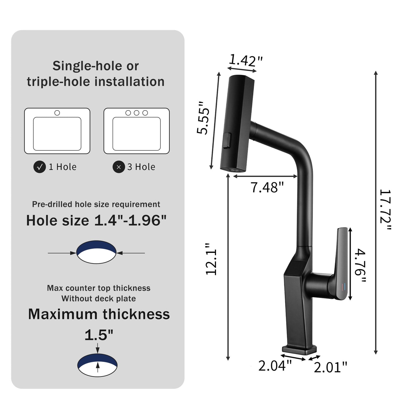 Touchless Matte Black Single Handle Faucet