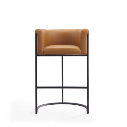 Cosmopolitan Stool tan upholstered seat with black metal frame, counter 24-27, HouseOfZazla on Tampa Home & Garden Store