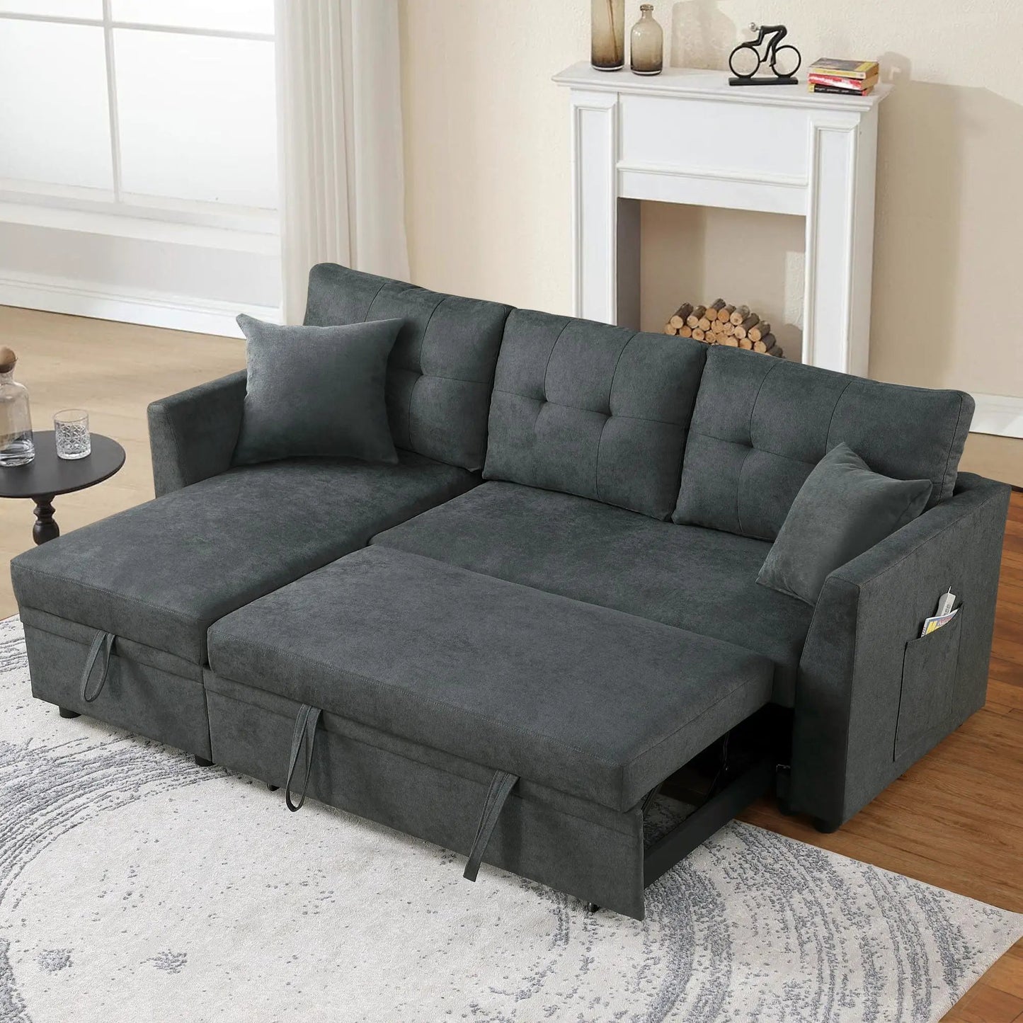 Sectional Sofa Bed L Shaped Sofa with USB Port