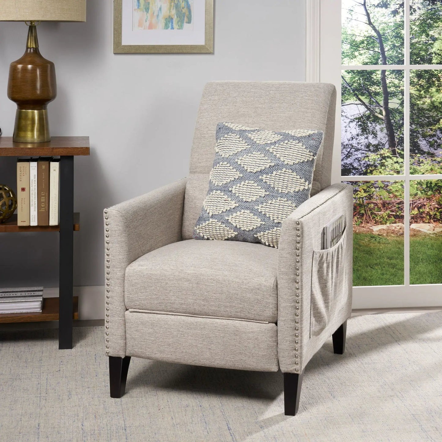 Kiersten Contemporary Fabric Pushback Recliner