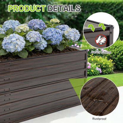 Woodgrain galvanized raised garden bed set 8x4x2 ft HouseOfZazla rustproof finish on Tampa Home & Garden Store