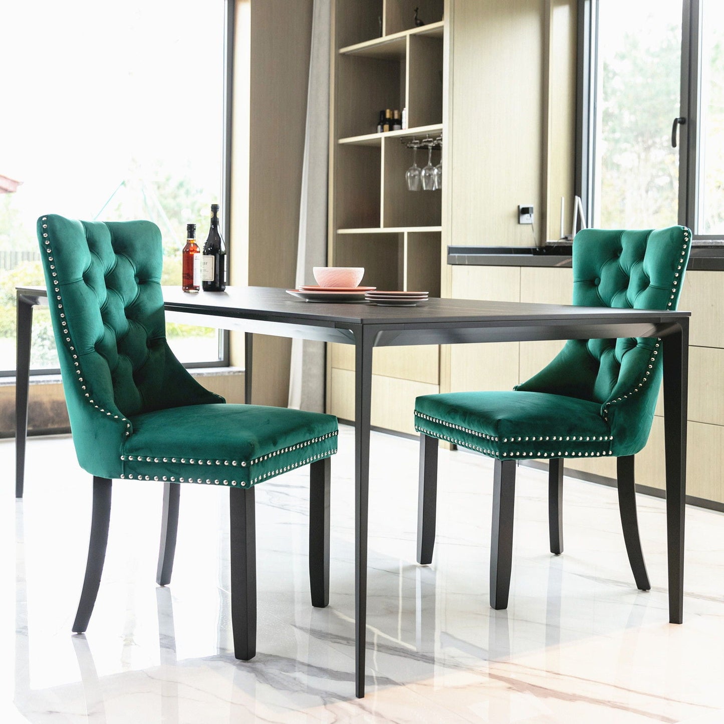 Nikki High End Tufted Dining Chair Set of Two