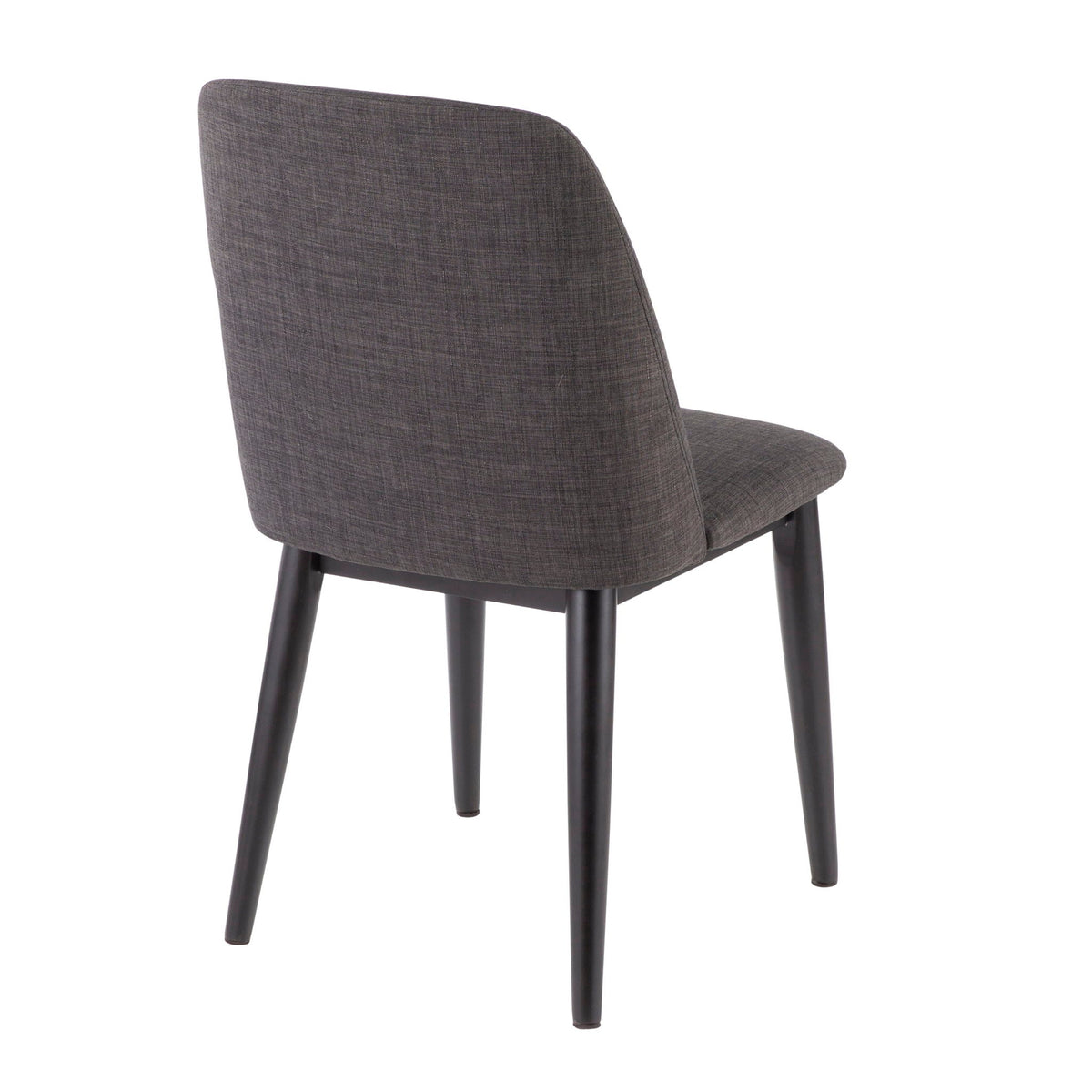 Contemporary dining chair set of 2 charcoal upholstered chairs with dark wood legs on Tampa Home & Garden Store