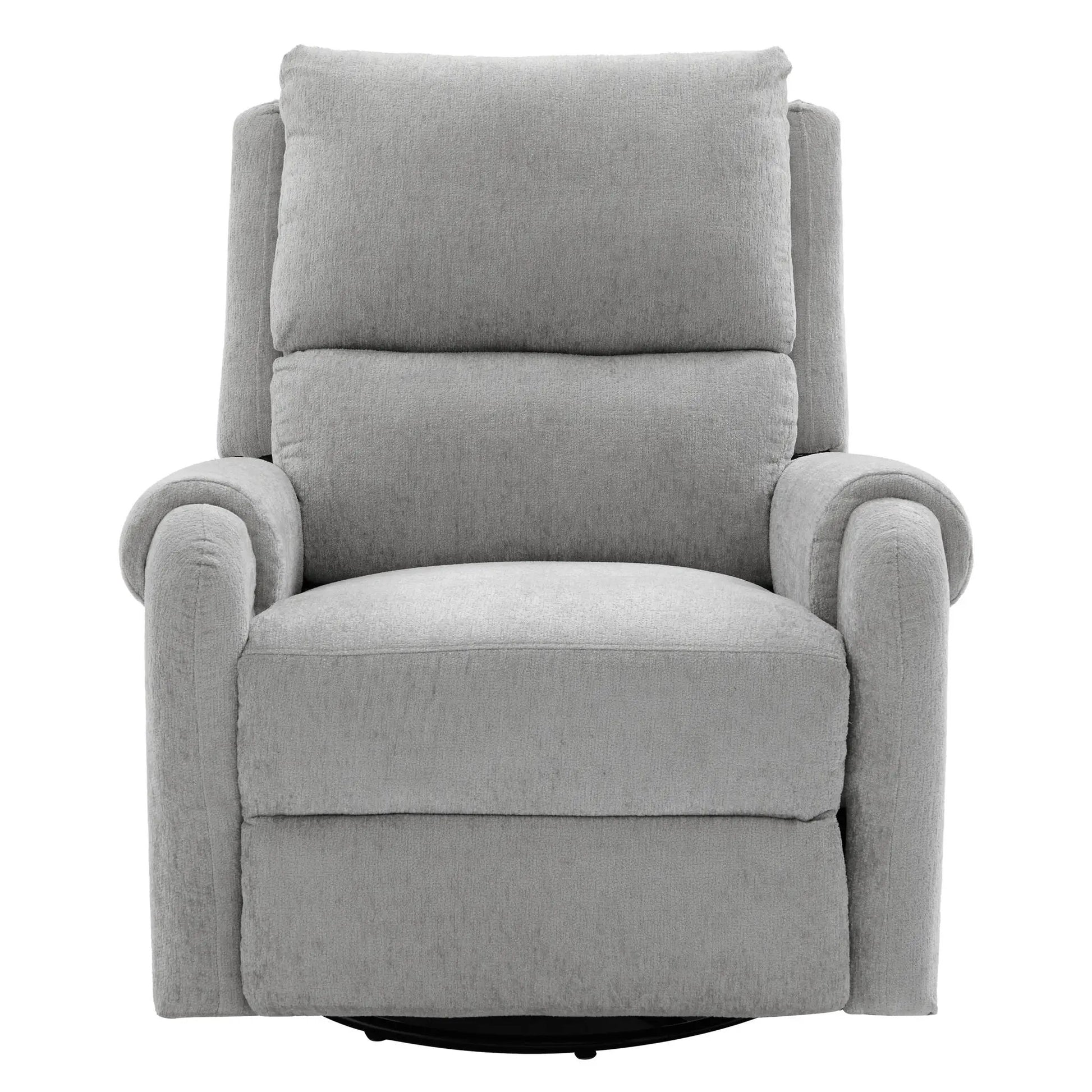 Manual recliner massage chair in gray fabric with swivel rocker by Unique Piece Furniture on Tampa Home & Garden Store