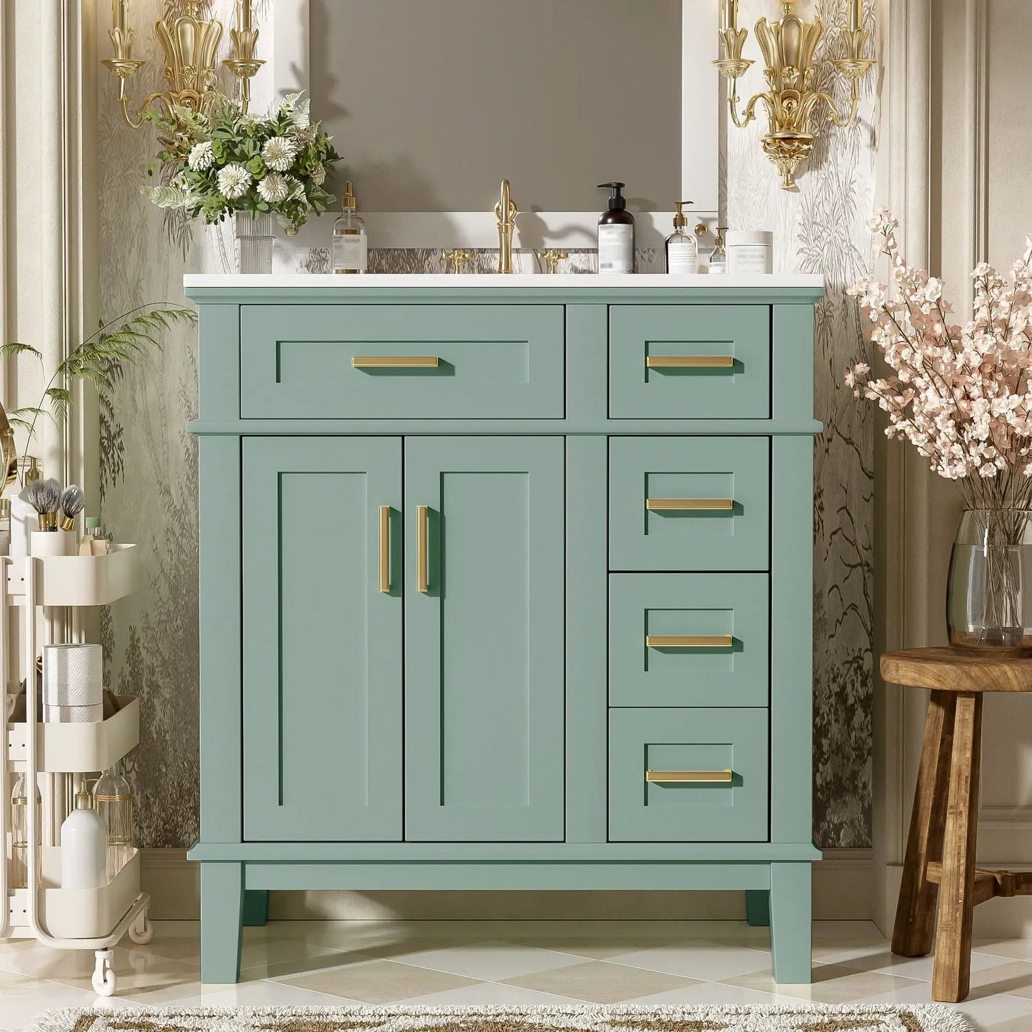 Modern Bathroom Vanity with Sink and Storage