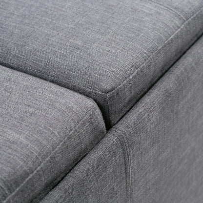 Avalon Upholstered Storage Ottoman With Trays