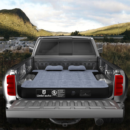 Umbrauto truck bed air mattress 5.5–5.8 ft in grey/black laid in pickup bed with detachable pump on Tampa Home & Garden Store