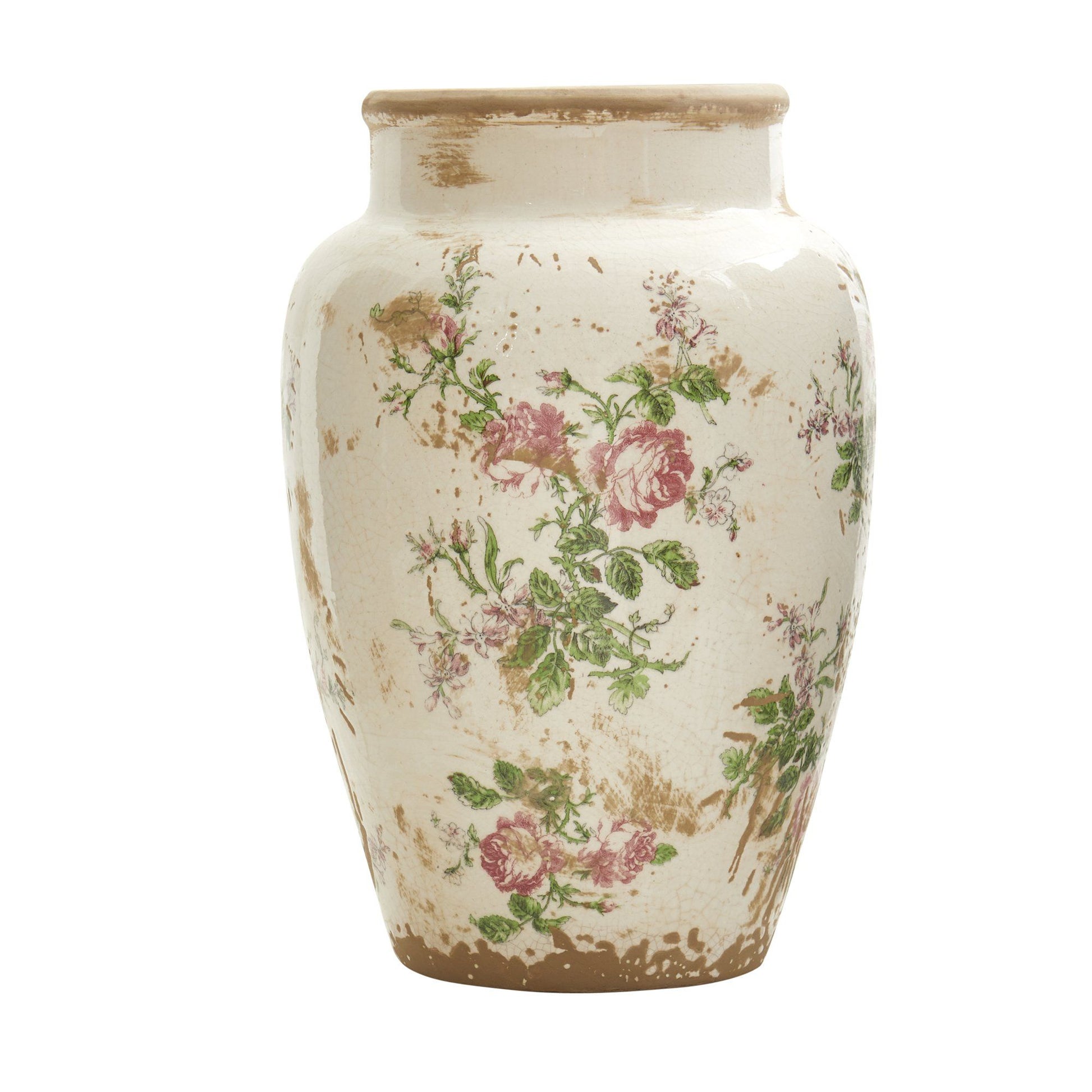 12.5” Tuscan Ceramic Floral Print Vase - Tampa Home & Garden Store