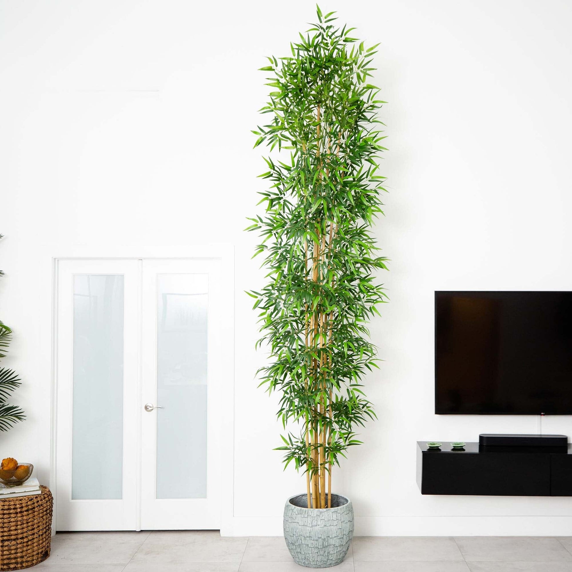12’ Artificial Bamboo Tree with Real Bamboo Trunks - Tampa Home & Garden Store