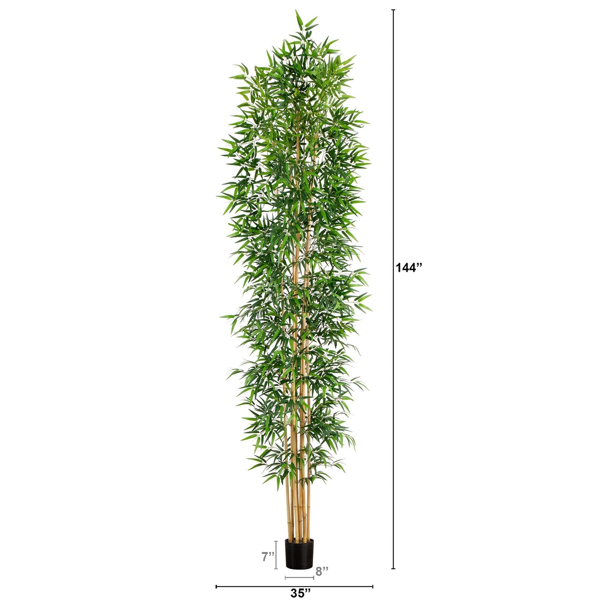 12’ Artificial Bamboo Tree with Real Bamboo Trunks - Tampa Home & Garden Store