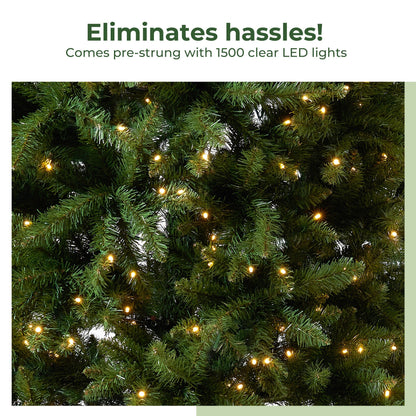 12’ Belgium Fir “Natural Look” Artificial Christmas Tree with 1500 Clear LED Lights and 4962 Bendable Branches - Tampa Home & Garden Store