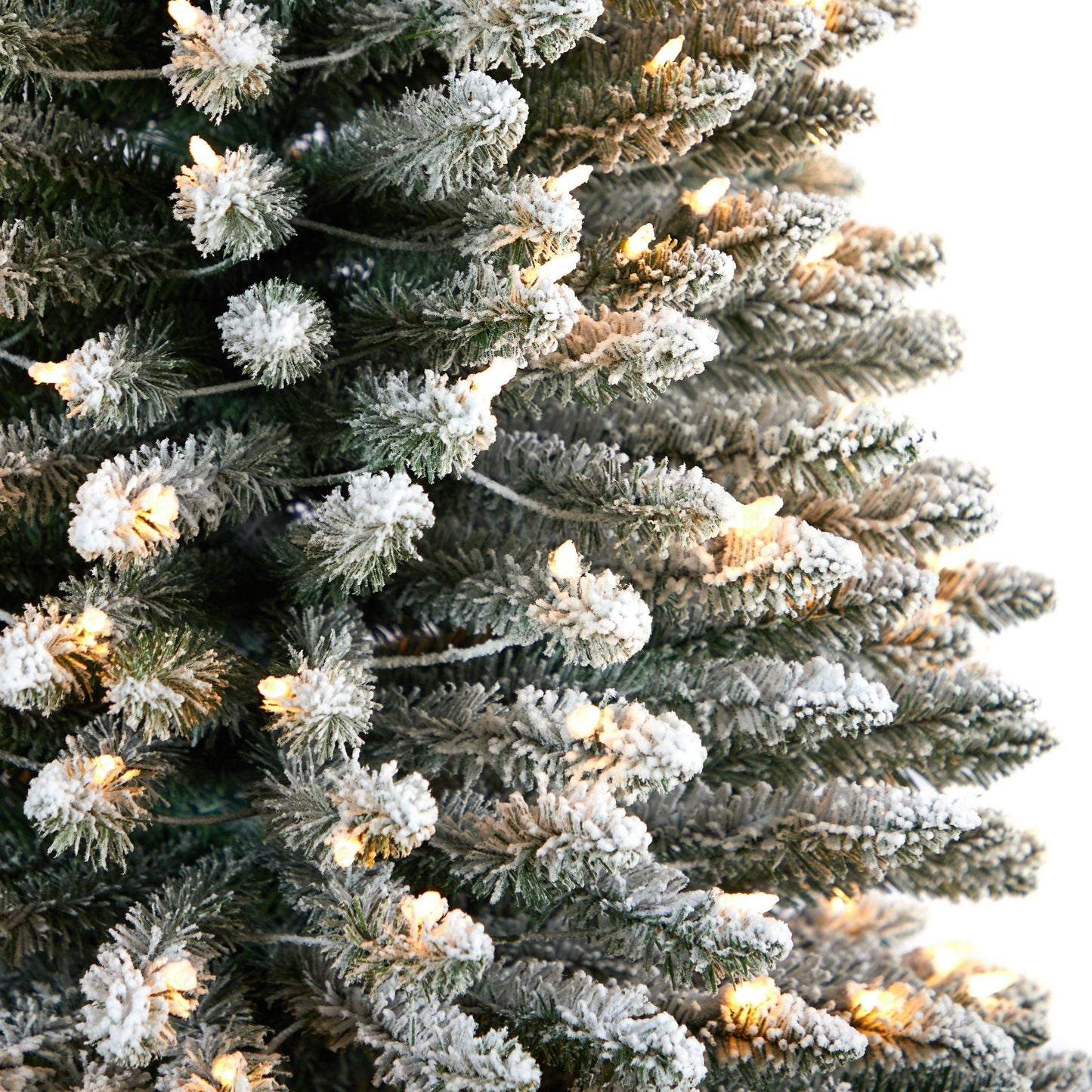 12’ Flocked Pencil Artificial Christmas Tree with 1000 Clear Lights and 1819 Bendable Branches - Tampa Home & Garden Store