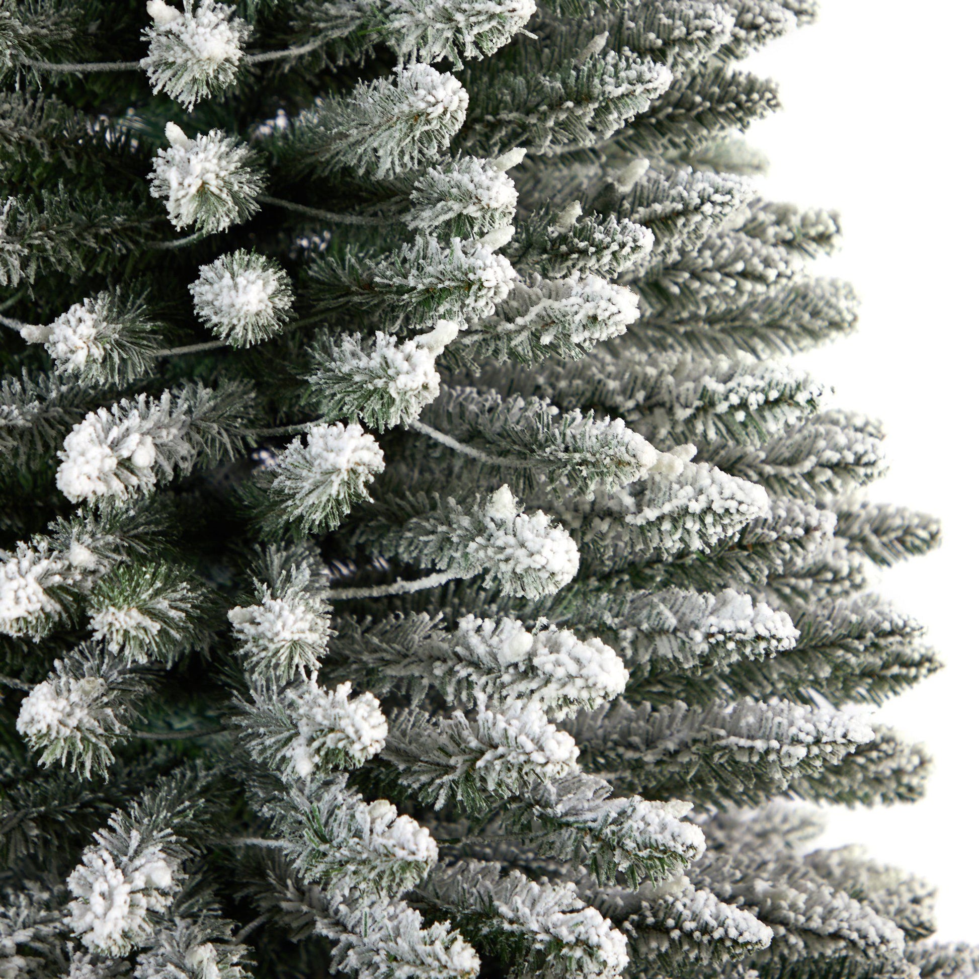 12’ Flocked Pencil Artificial Christmas Tree with 1000 Clear Lights and 1819 Bendable Branches - Tampa Home & Garden Store