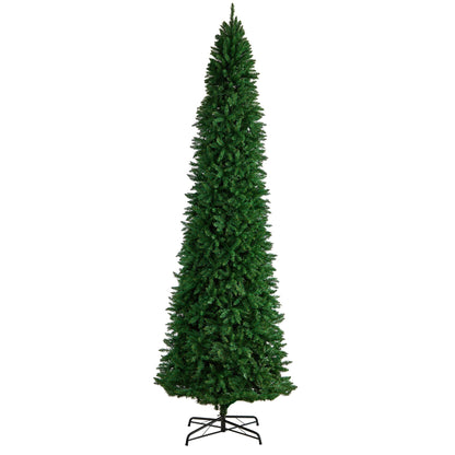 12’ Slim Green Mountain Pine Artificial Christmas Tree with 3235 Bendable Branches - Tampa Home & Garden Store