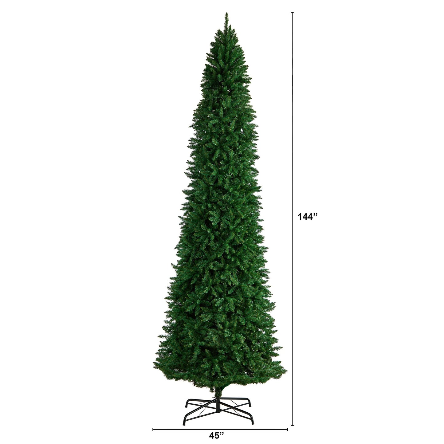 12’ Slim Green Mountain Pine Artificial Christmas Tree with 3235 Bendable Branches - Tampa Home & Garden Store