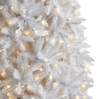 12’ Slim White Artificial Christmas Tree with 1100 Warm White LED Lights and 3235 Bendable Branches - Tampa Home & Garden Store