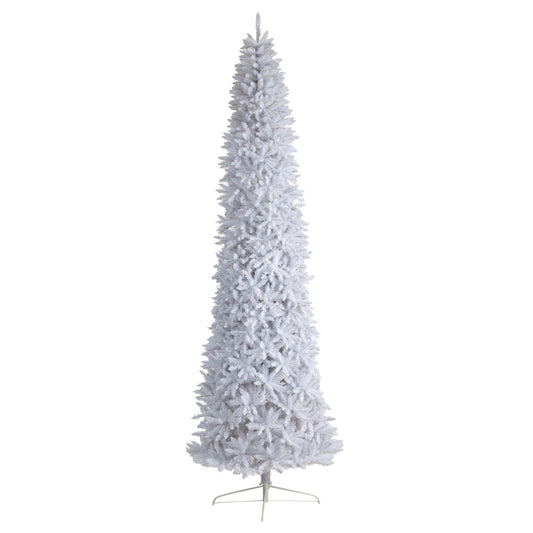 12’ Slim White Artificial Christmas Tree with 3235 Bendable Branches - Tampa Home & Garden Store