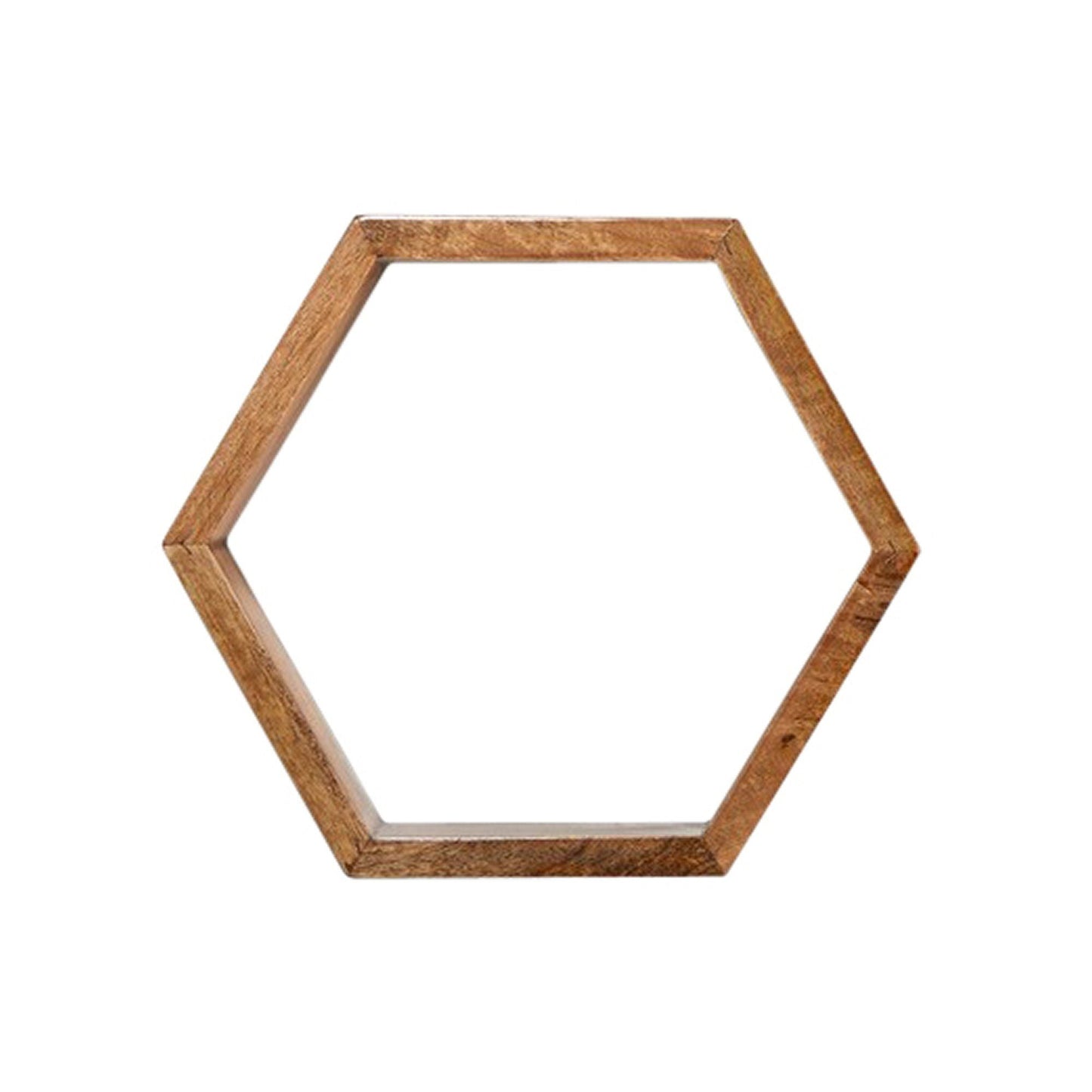 12” Wooden Hexagon Floating Honeycomb Shelve (Set of 5) - Tampa Home & Garden Store
