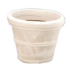 12-inch Diameter Round Planter in Weathered Stone Finish Poly Resin - Tampa Home & Garden Store