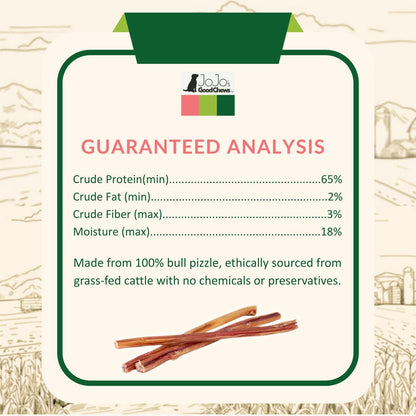 Golosinas naturales de carne de res para perros: ricas en nutrientes y proteínas, de 30 cm (paquete de 4)