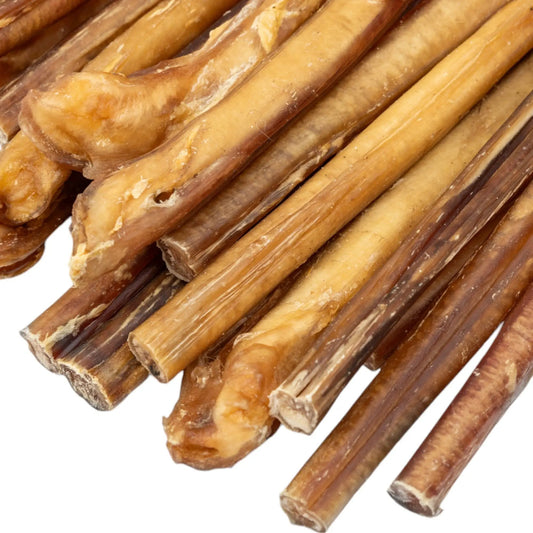 All-natural beef bully sticks dog treats, 12-inch jumbo, multiple sticks shown on Tampa Home & Garden Store