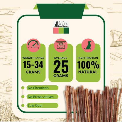 All-Natural beef bully stick dog treats, 12in thin, 25 per case by American Pet Supplies on Tampa Home & Garden Store