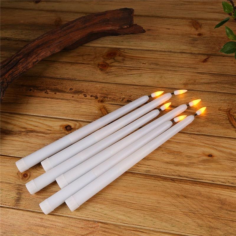 Stevvex flameless LED taper candles warm white flickering remote battery operated set of 5 on Tampa Home & Garden Store