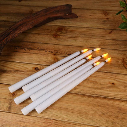 Stevvex flameless LED taper candles warm white flickering remote battery operated set of 5 on Tampa Home & Garden Store