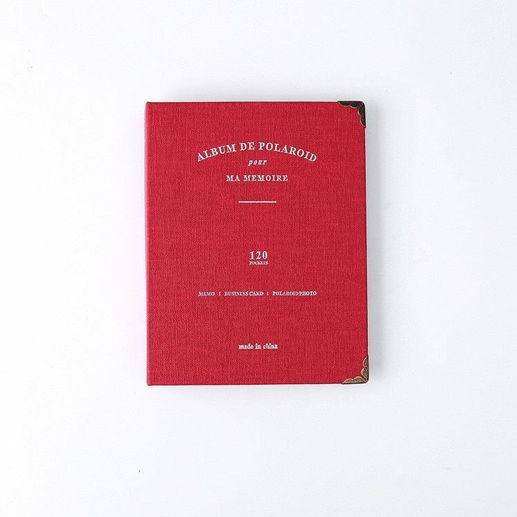 Stevvex 120-pocket PU leather photo album for 3-inch Polaroid mini photos, red cover on Tampa Home & Garden Store