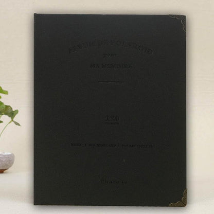 Stevvex 120-pocket PU leather photo album for 3-inch Polaroid photos, black with corners on Tampa Home & Garden Store