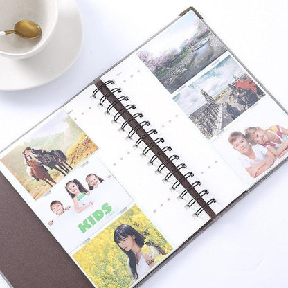 120-pocket PU leather photo album for 3-inch mini Polaroid, spiral-bound with kids photos on Tampa Home & Garden Store