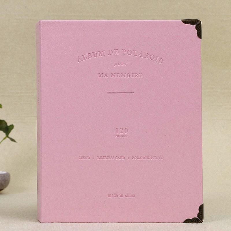 Photo album Stevvex 120-pocket PU leather for 3 inch Polaroid mini pink scrapbook gift on Tampa Home & Garden Store