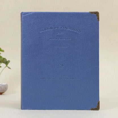 120-pocket PU leather photo album in blue for 3-inch Polaroid mini photos with metal corner guards by Stevvex on Tampa Home & Garden Store