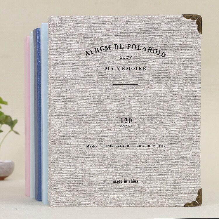 Stevvex PU leather photo album set, pastel spines, 120 pockets for 3-inch Polaroid photos on Tampa Home & Garden Store