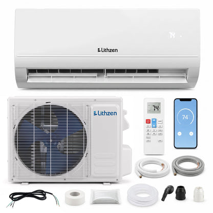 12000 BTU DirectDeals mini split system with WiFi; white indoor unit and outdoor condenser on Tampa Home & Garden Store