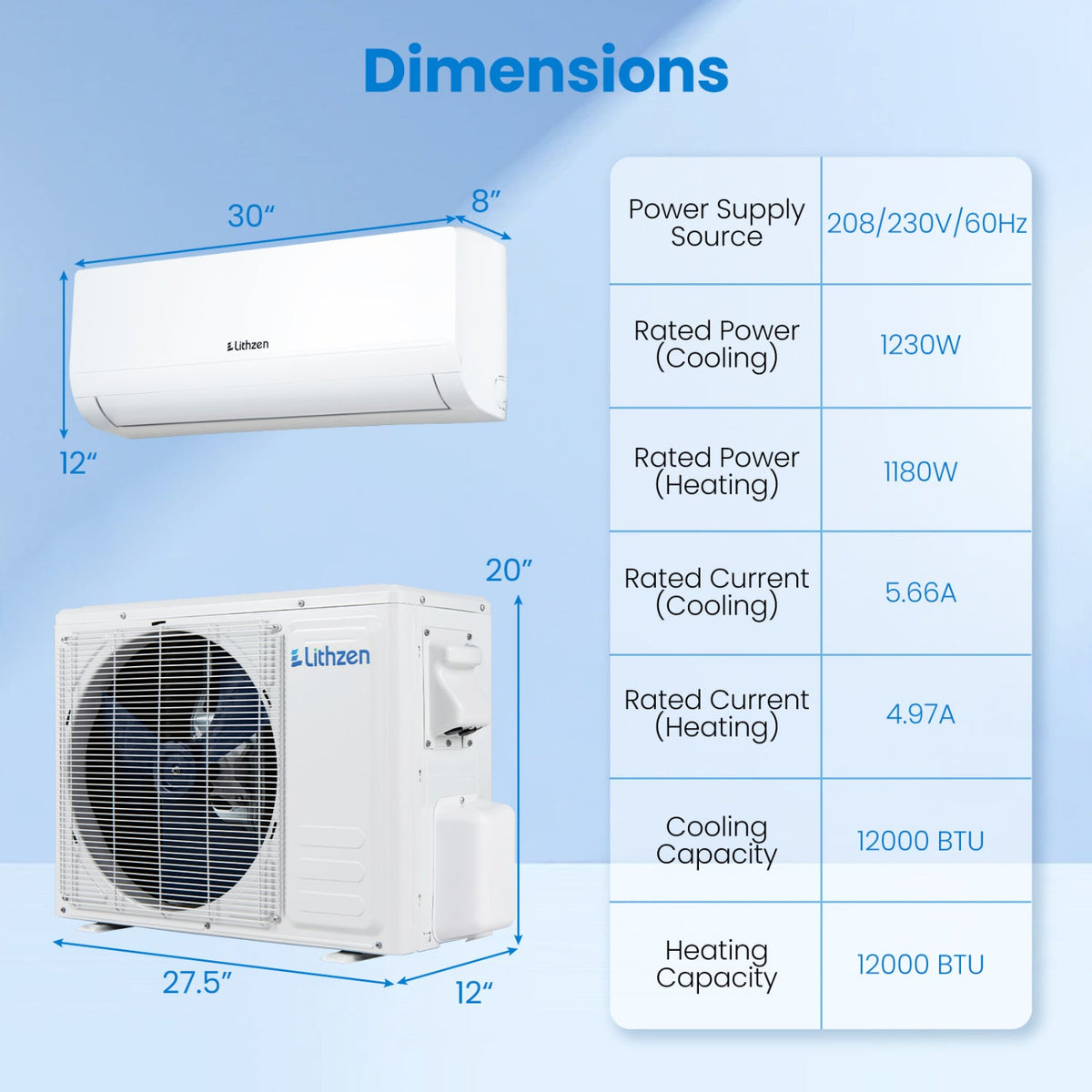 12000 BTU mini split system with WiFi indoor unit and outdoor condenser (Litzen) by DirectDeals on Tampa Home & Garden Store