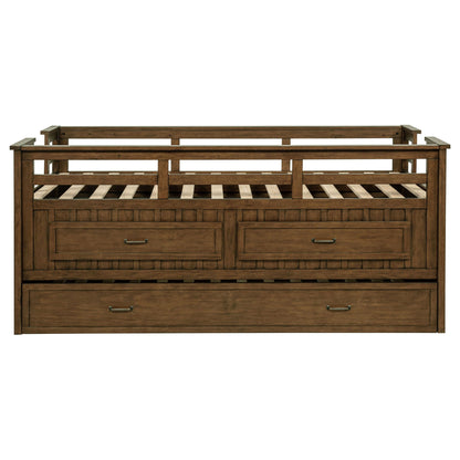 Starboard Captain's Bed with Trundle by HouseOfZazla in brown wood with front drawers on Tampa Home & Garden Store