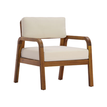 Outdoor Acacia Wood Armchair with a Soft Cushion