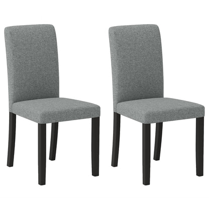 Dining Chair Set of 2 Mid-Century Modern Chairs with Rubber Wood Legs-Gray