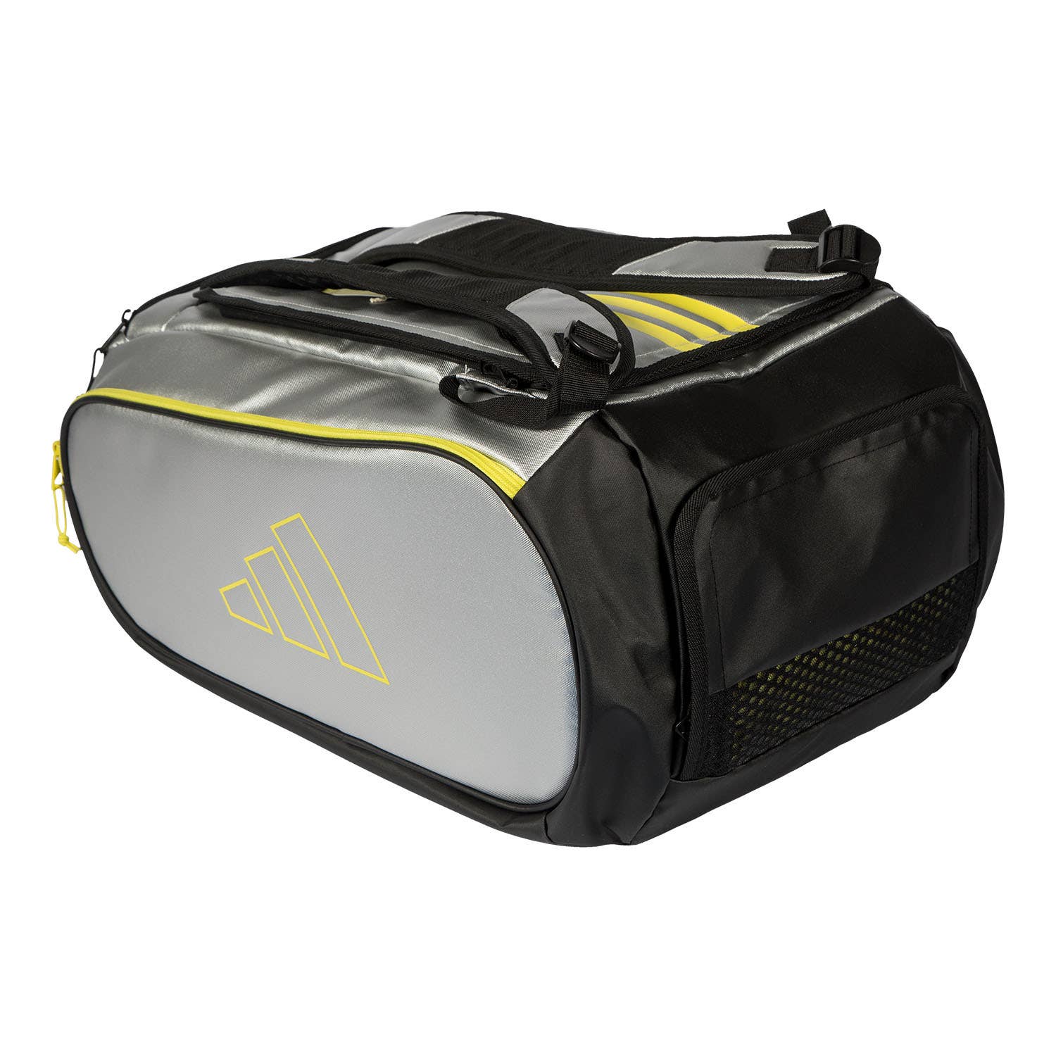 Adidas Padel Bag Tour Silver 26 racket bag with grey front panel and yellow accents on Tampa Home & Garden Store