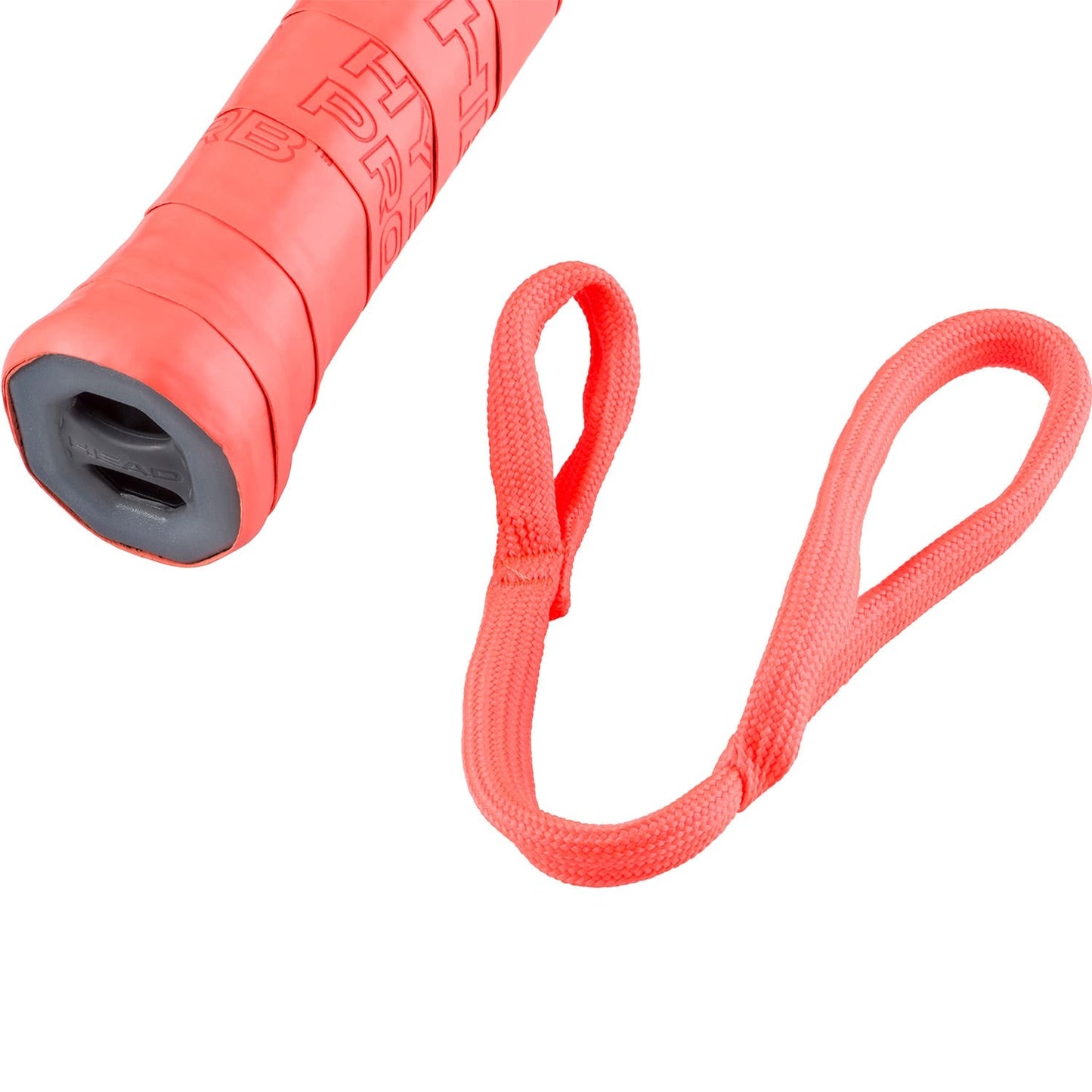 Padel racket handle with pink protective cover and bright pink rope lanyard on Tampa Home & Garden Store