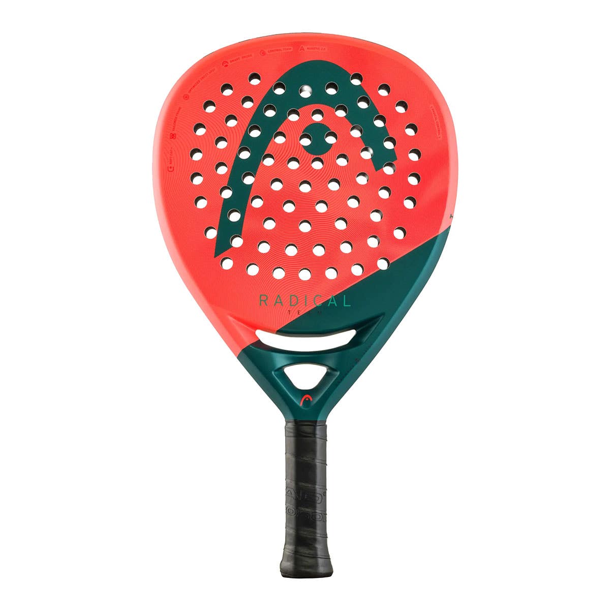 Padel racket Head Radical Team 2026 in red and teal with perforated face and black grip on Tampa Home & Garden Store