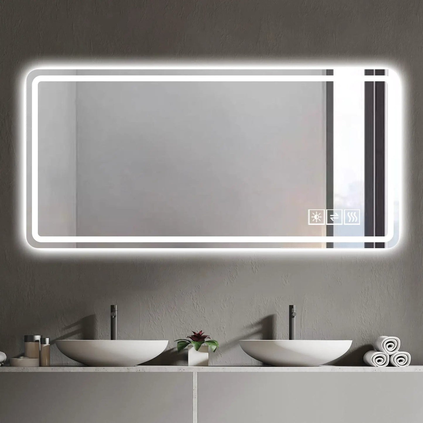 Frameless LED Bathroom Mirror Anti Fog Lights