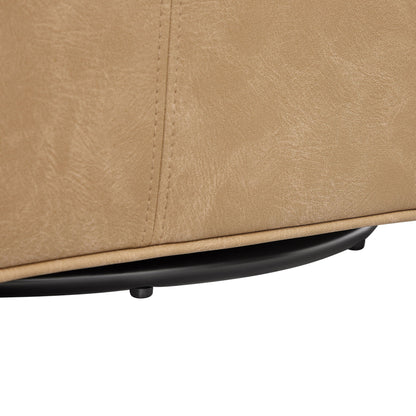 Westly Swivel Accent Chair tan faux leather with black base on Tampa Home & Garden Store