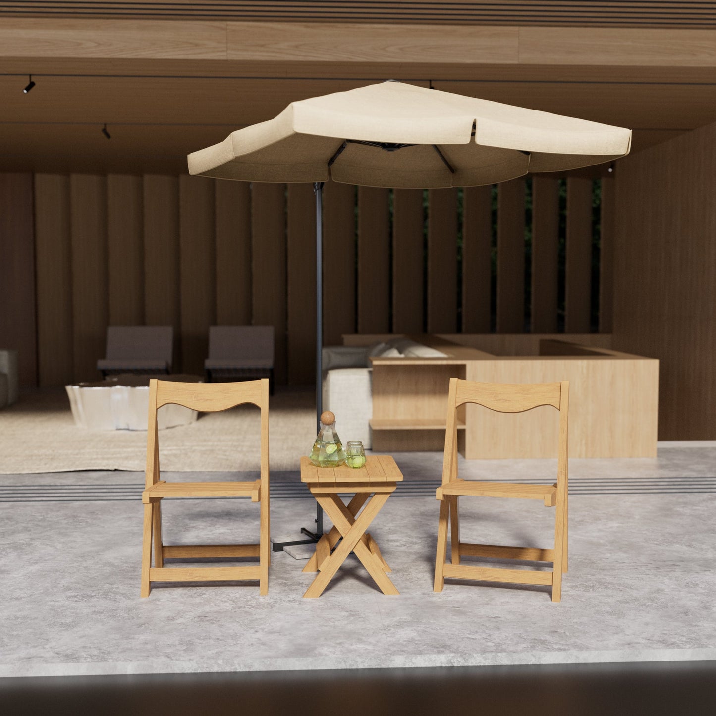 Classic Hips Outdoor Set and Folding Chairs