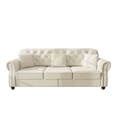 Upholstered Sofa Set with Nailhead and Pillows