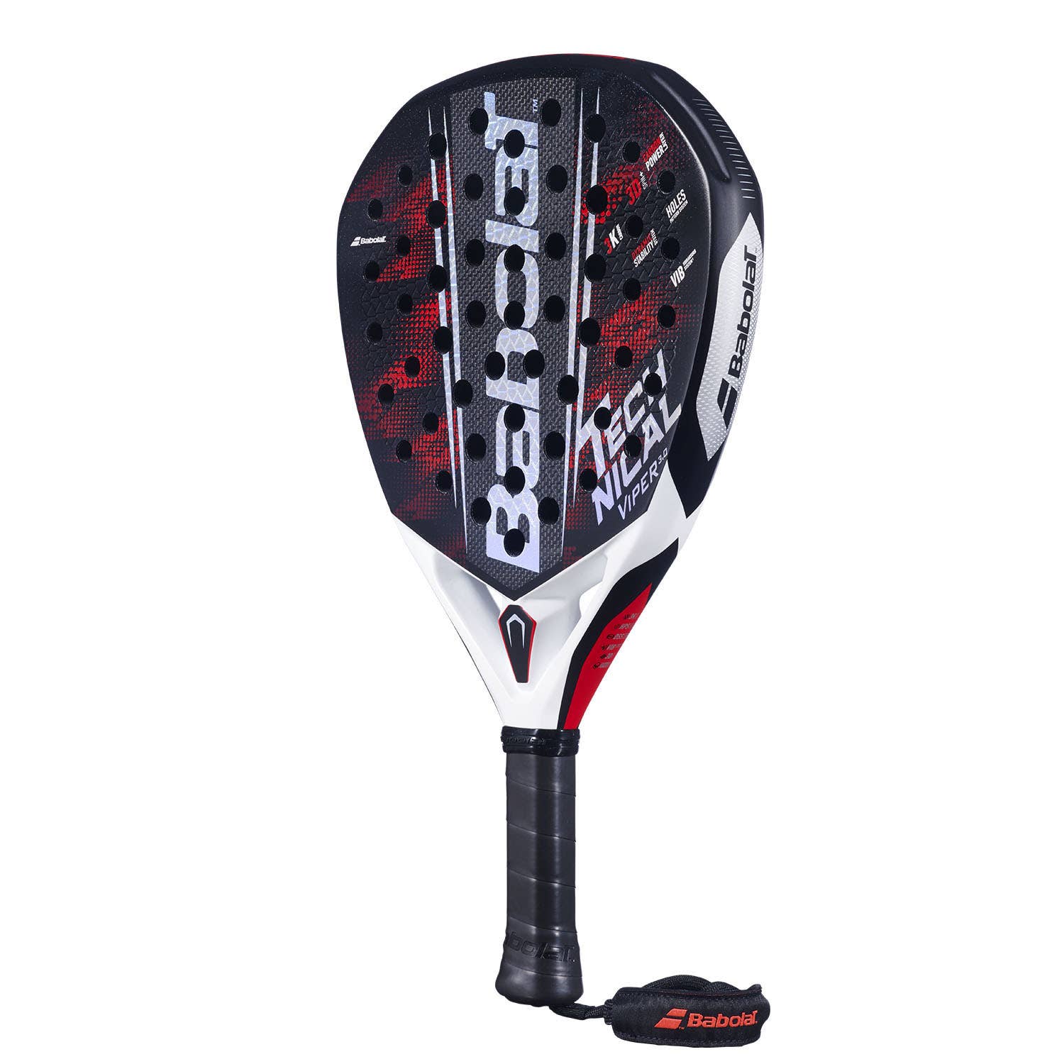 Babolat Technical Viper 3.0 Padel Racket in black red white graphic with Babolat logo on Tampa Home & Garden Store