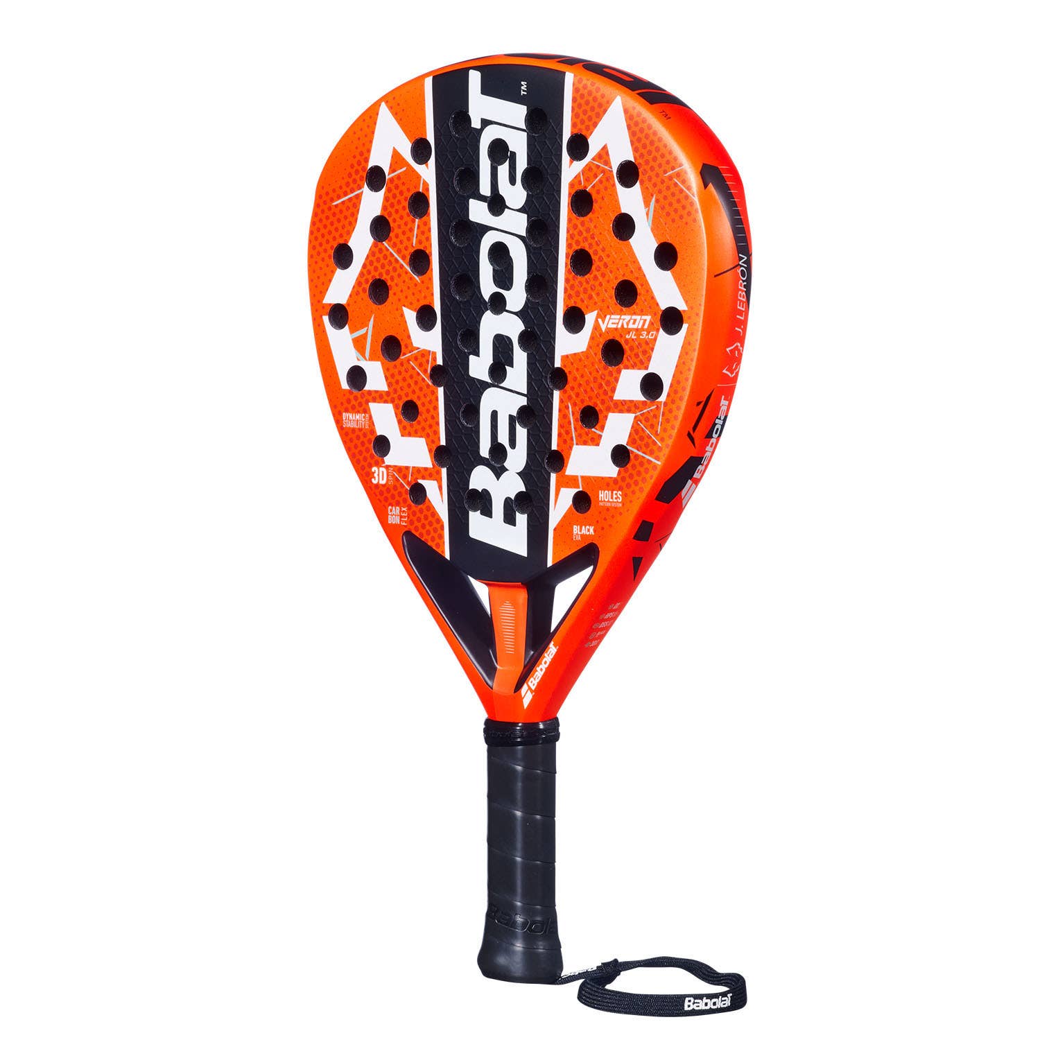 Padel racket Babolat Veron Juan Lebron 3.0 orange with stripe and strap on Tampa Home & Garden Store on Tampa Home & Garden Store
