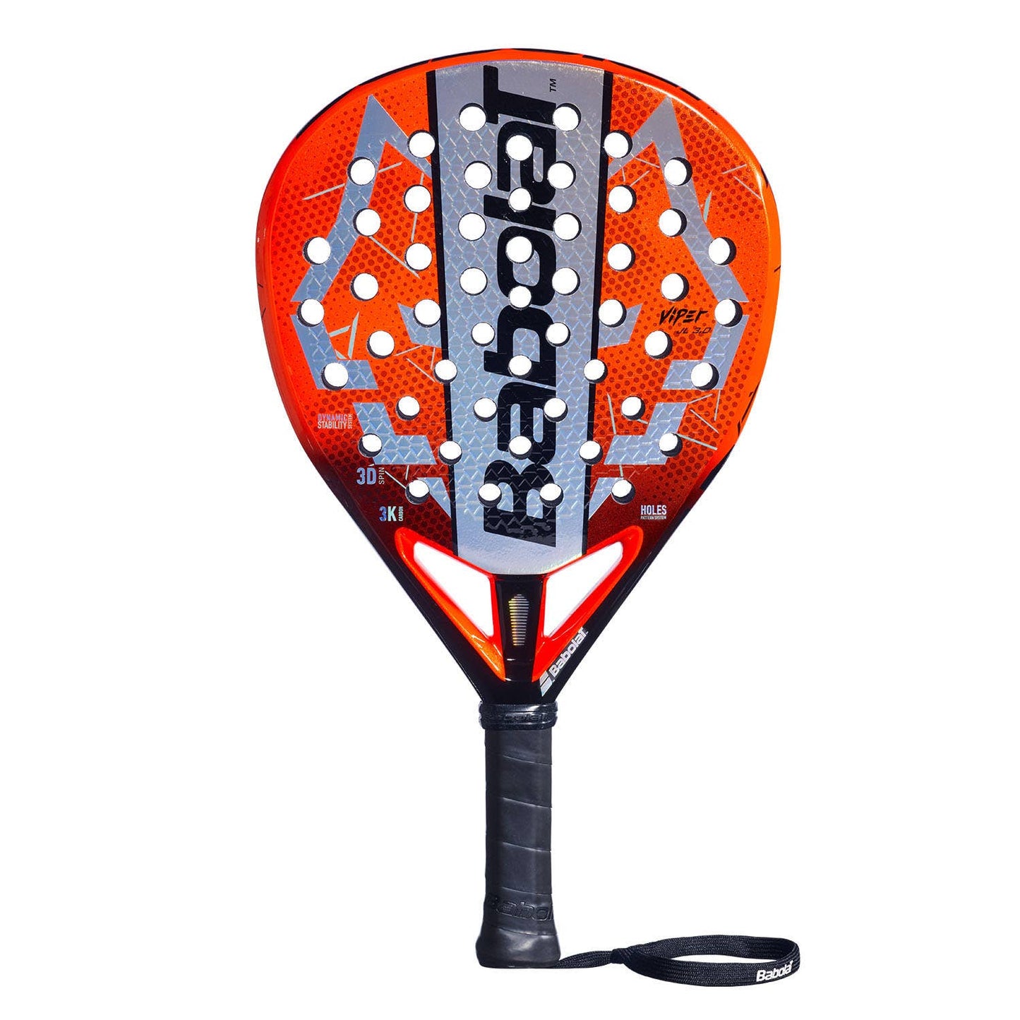 Babolat Viper Juan Lebron 3.0 Padel Racket orange design wrist strap on Tampa Home & Garden Store