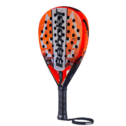 Padel racket Babolat Viper Juan Lebron 3.0 orange/grey with perforated face and wrist strap on Tampa Home & Garden Store